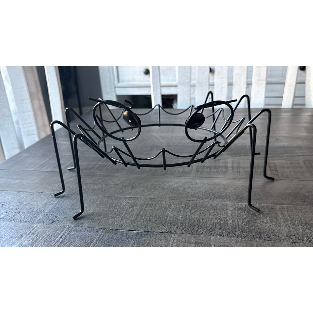 Spider-shaped pumpkin holder 10" set of 2